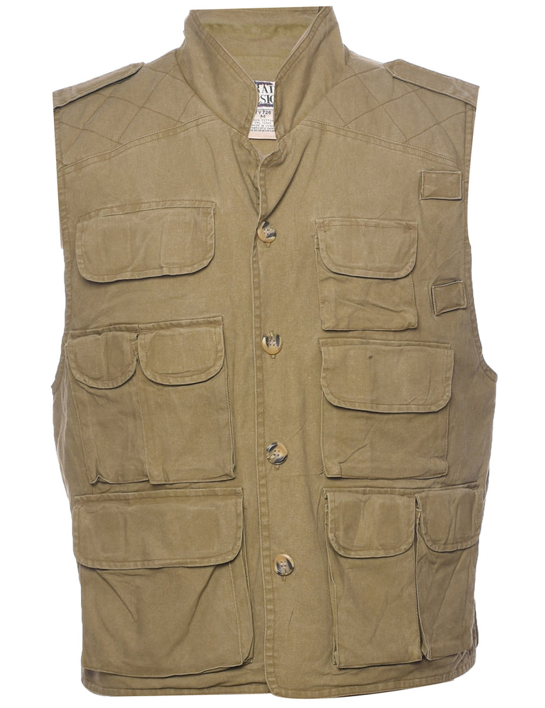 Utilitarian Beige Waistcoat - M