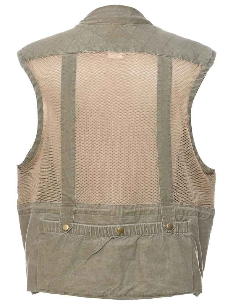 Utilitarian Olive Green Waistcoat - M