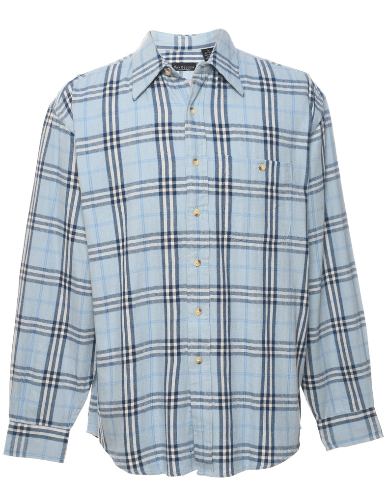 Van Heusen Checked Navy & Light Blue Shirt - M