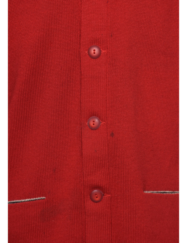 Vintage 1960s Red Cardigan - L
