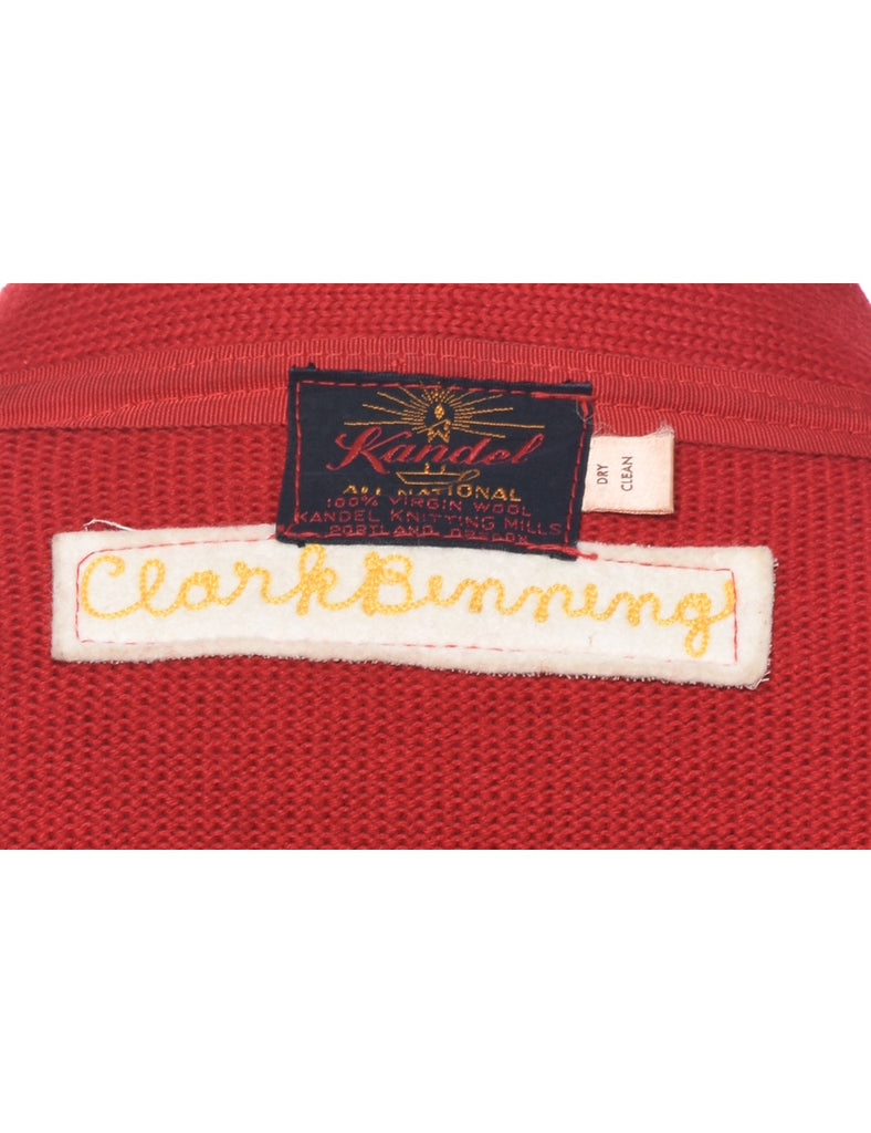 Vintage 1960s Red Cardigan - L