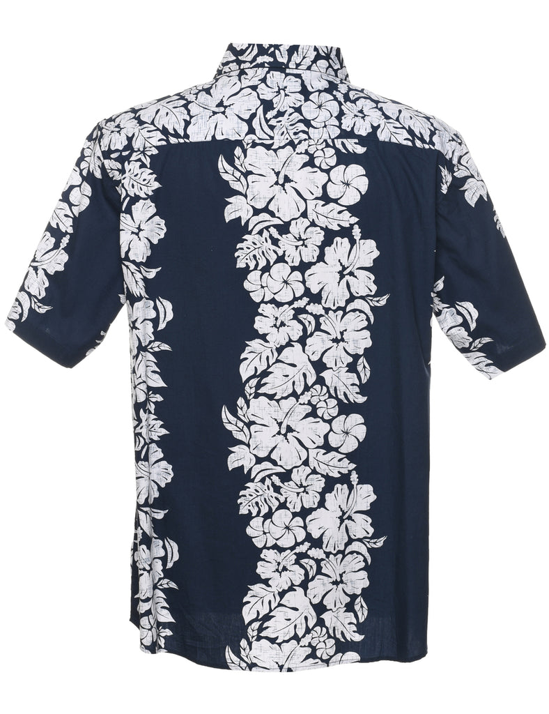 White Hibiscus Pineapple Connection Hawaiian Shirt - L
