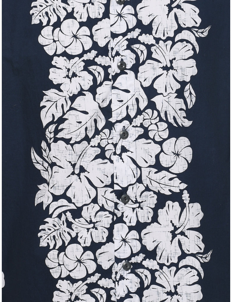 White Hibiscus Pineapple Connection Hawaiian Shirt - L