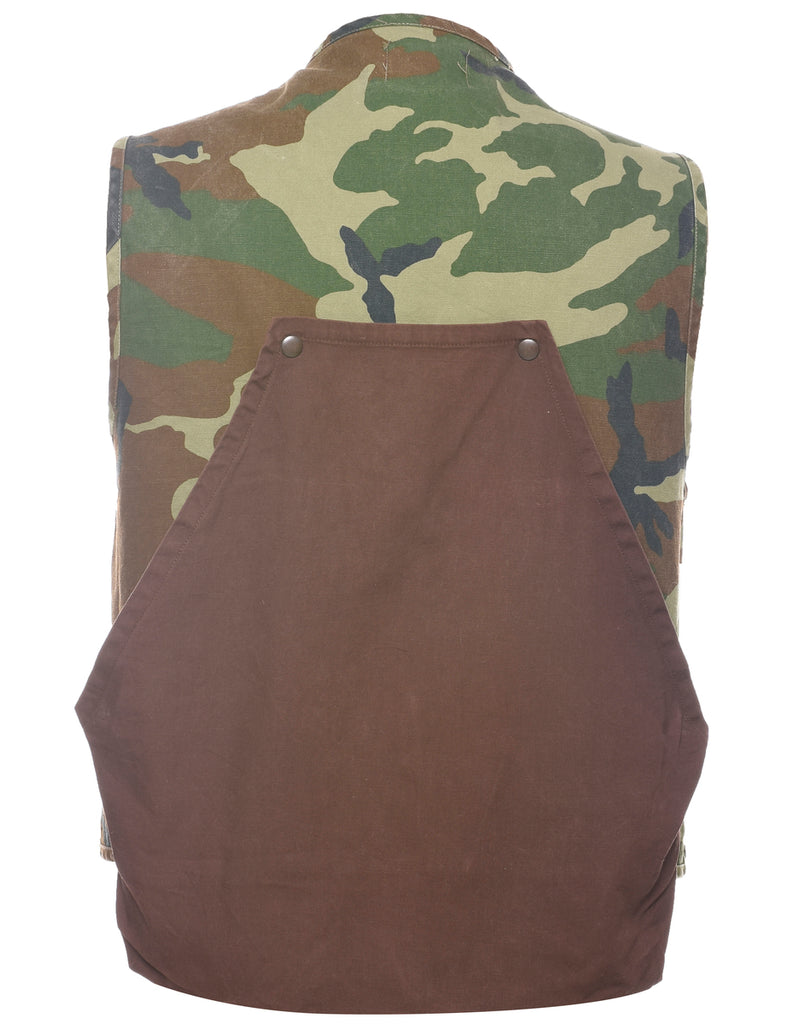 Woodland Camouflage Design Waistcoat - XL