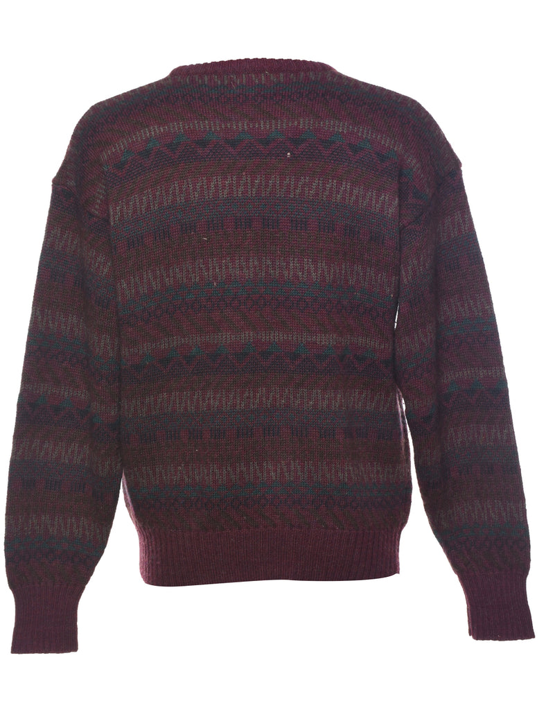 Wool Aztec Print Jumper - M