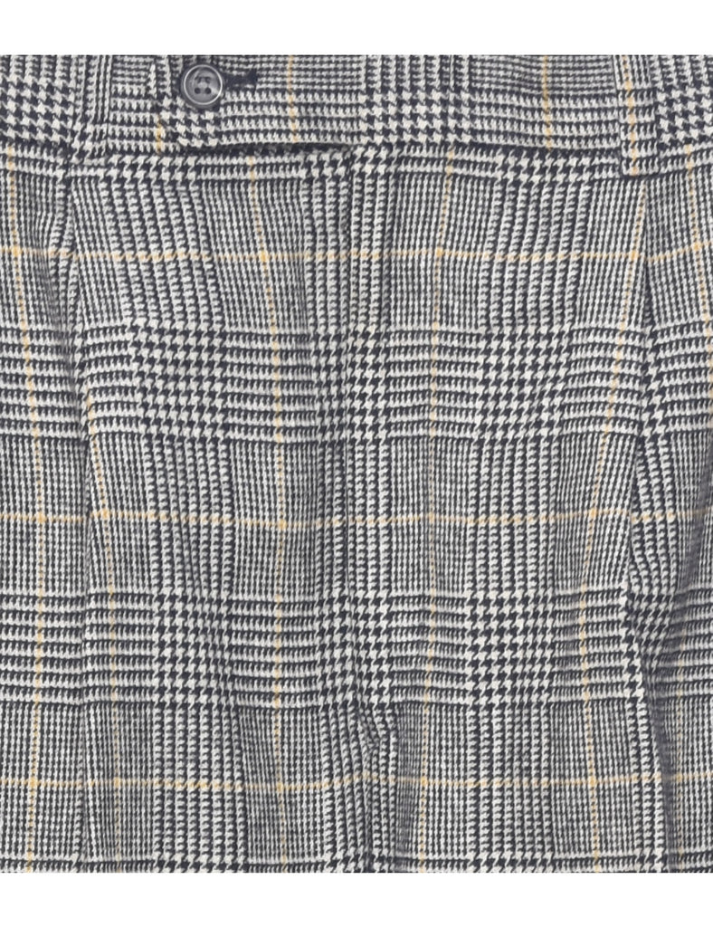 Wool Checked Pattern Trousers - W32 L29