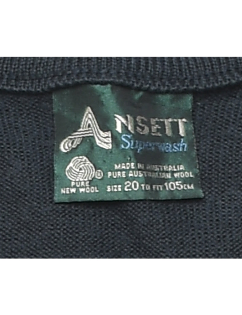 Wool Dark Green Jumper - L