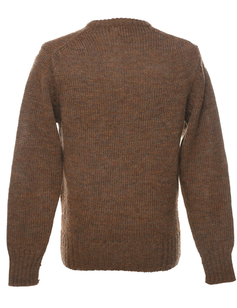 Wool Light Brown Jumper - M