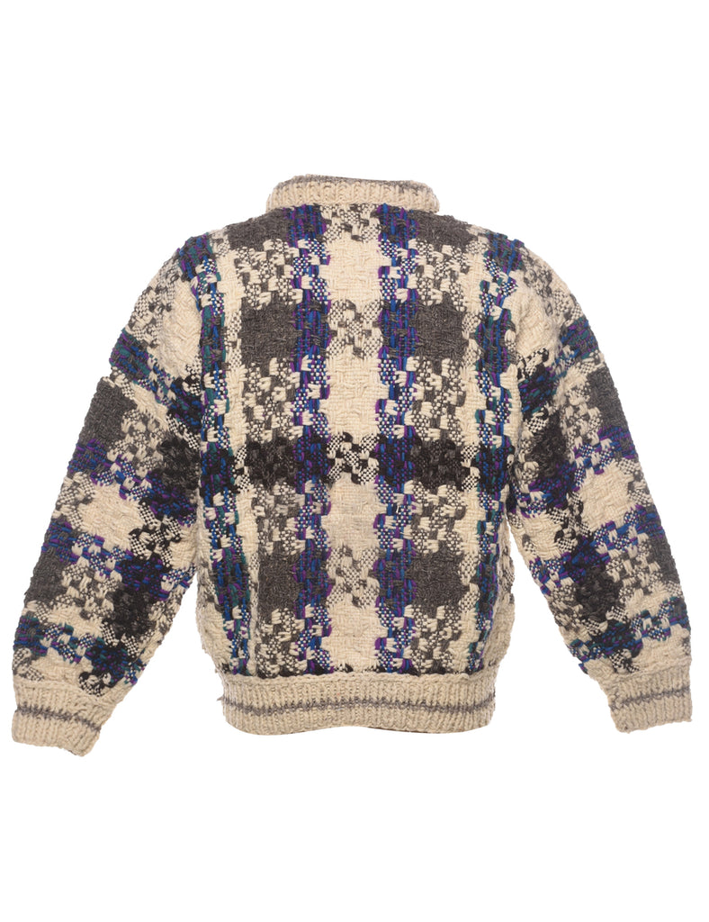 Wool Patterned Jumper - M