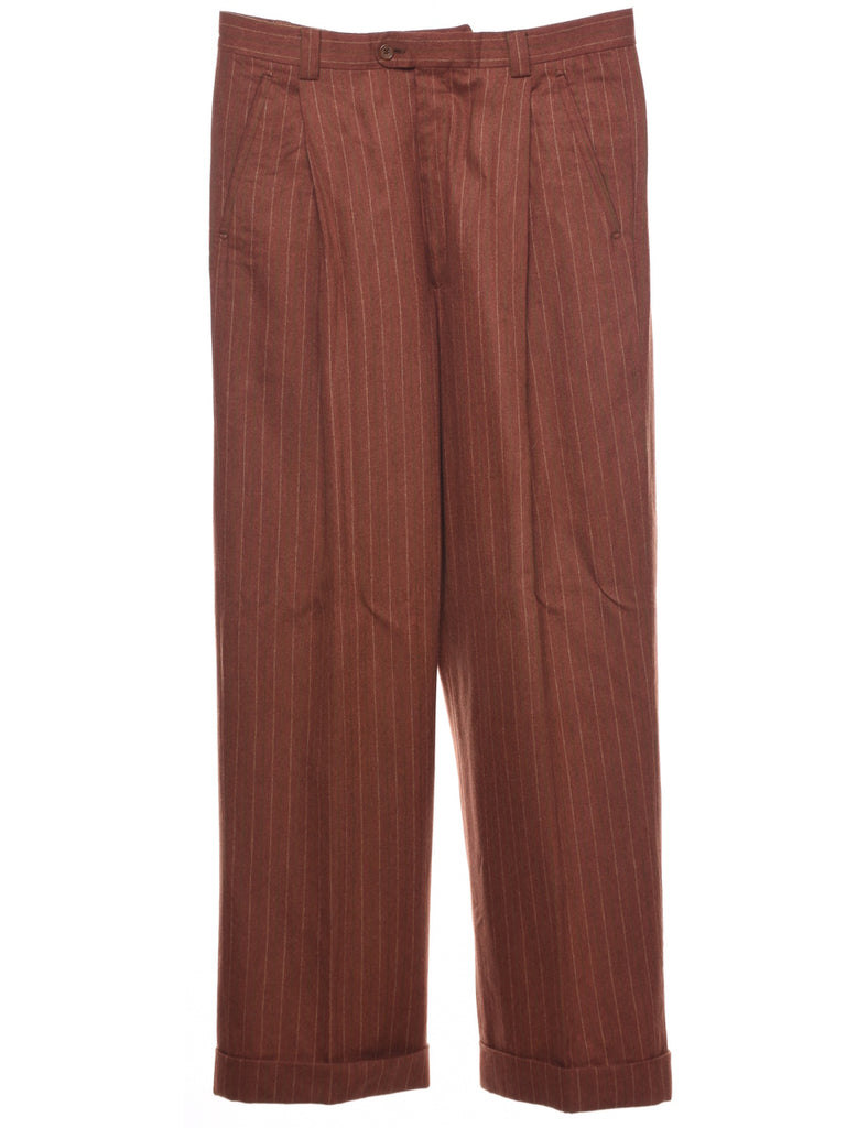 Wool Striped Pattern Trousers - W33 L31