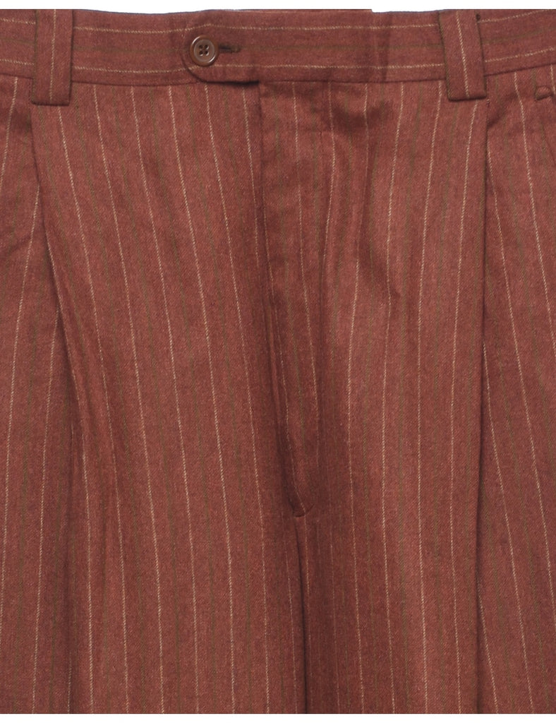 Wool Striped Pattern Trousers - W33 L31