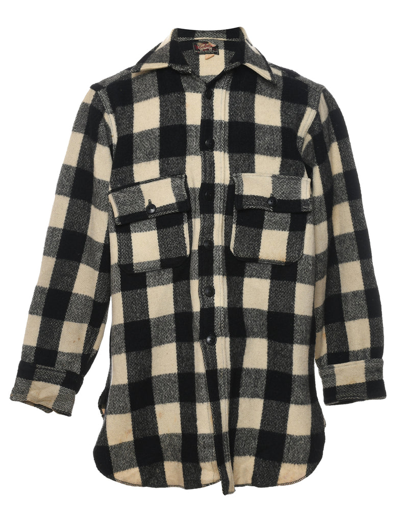 Woolrich Buffalo Check Black & Off-White Shirt - M