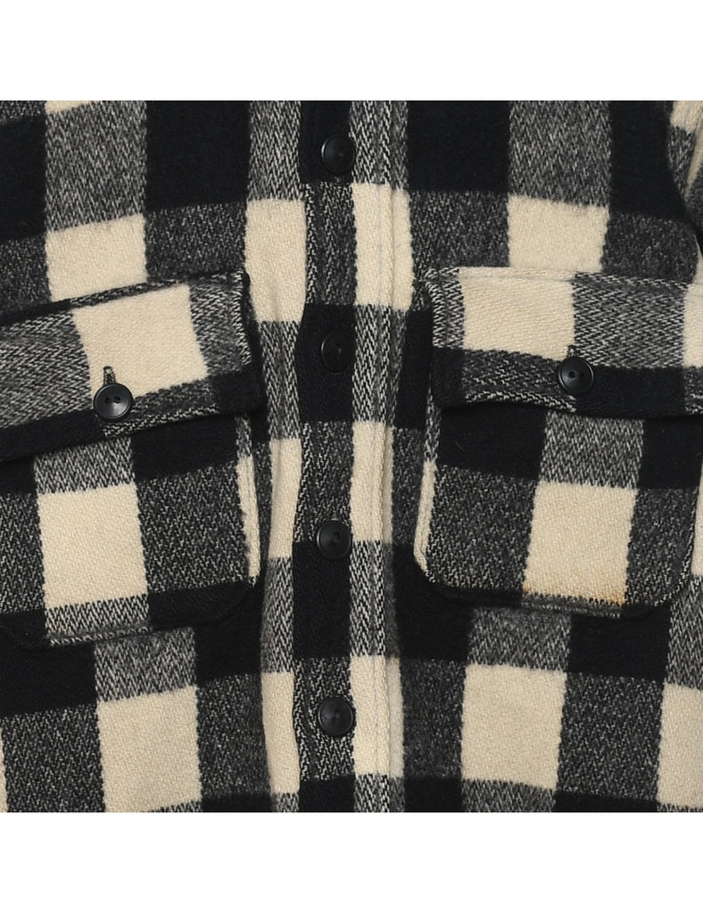 Woolrich Buffalo Check Black & Off-White Shirt - M