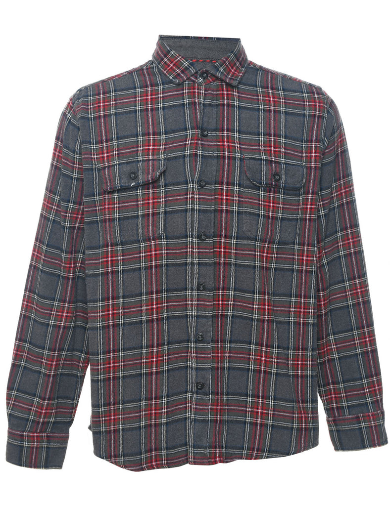 Woolrich Checked Dark Grey & Red Shirt - L