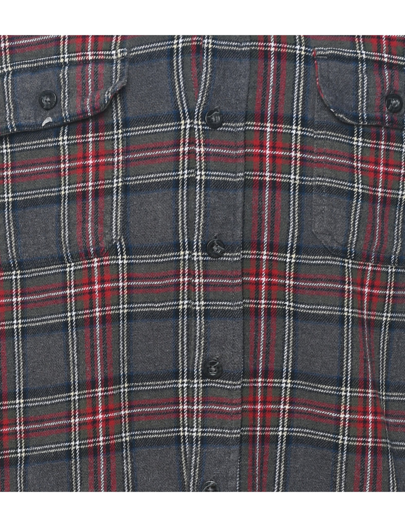 Woolrich Checked Dark Grey & Red Shirt - L
