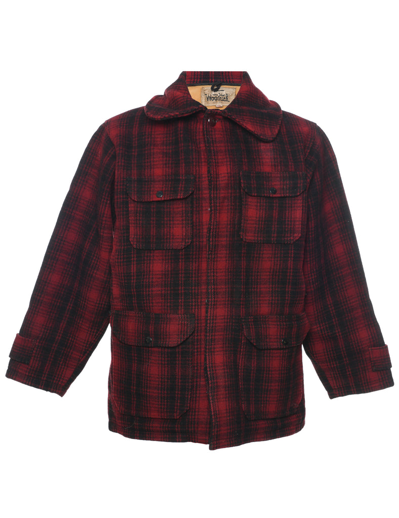 Woolrich Plaid Wool Coat - M