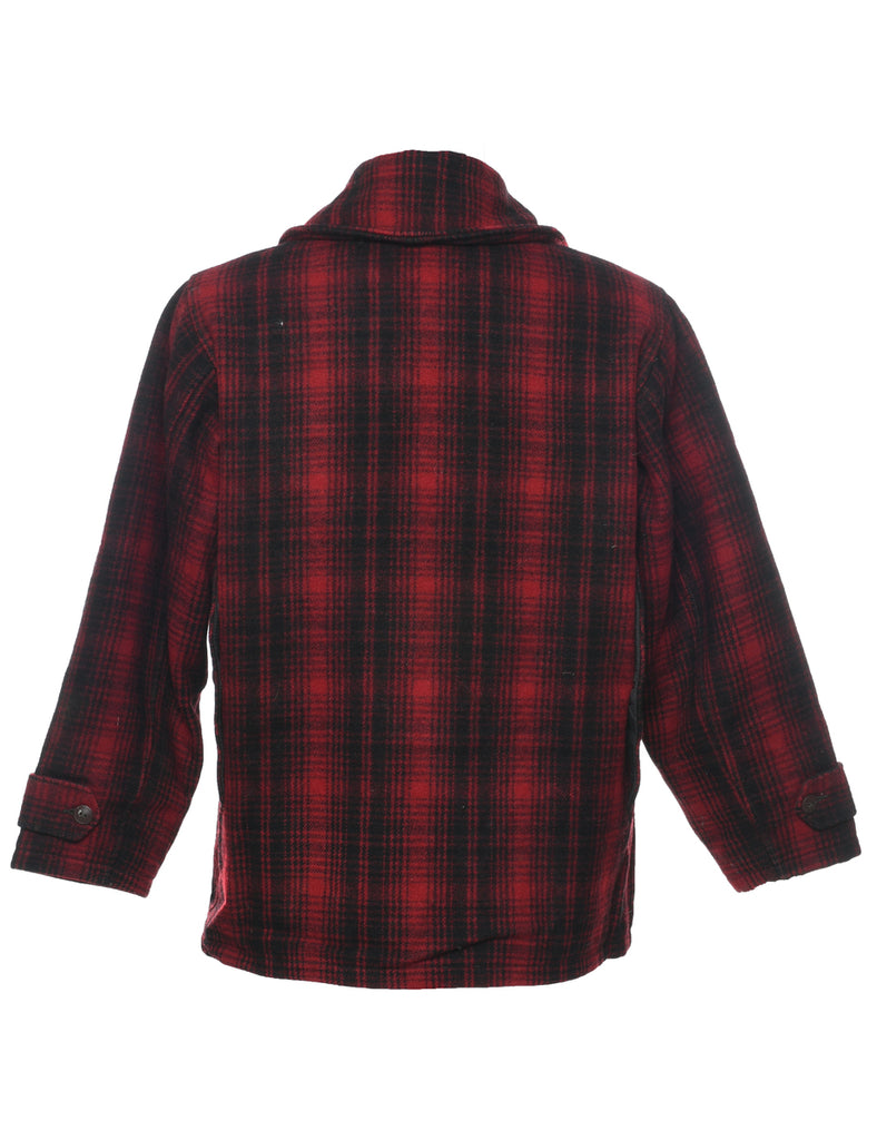 Woolrich Plaid Wool Coat - M