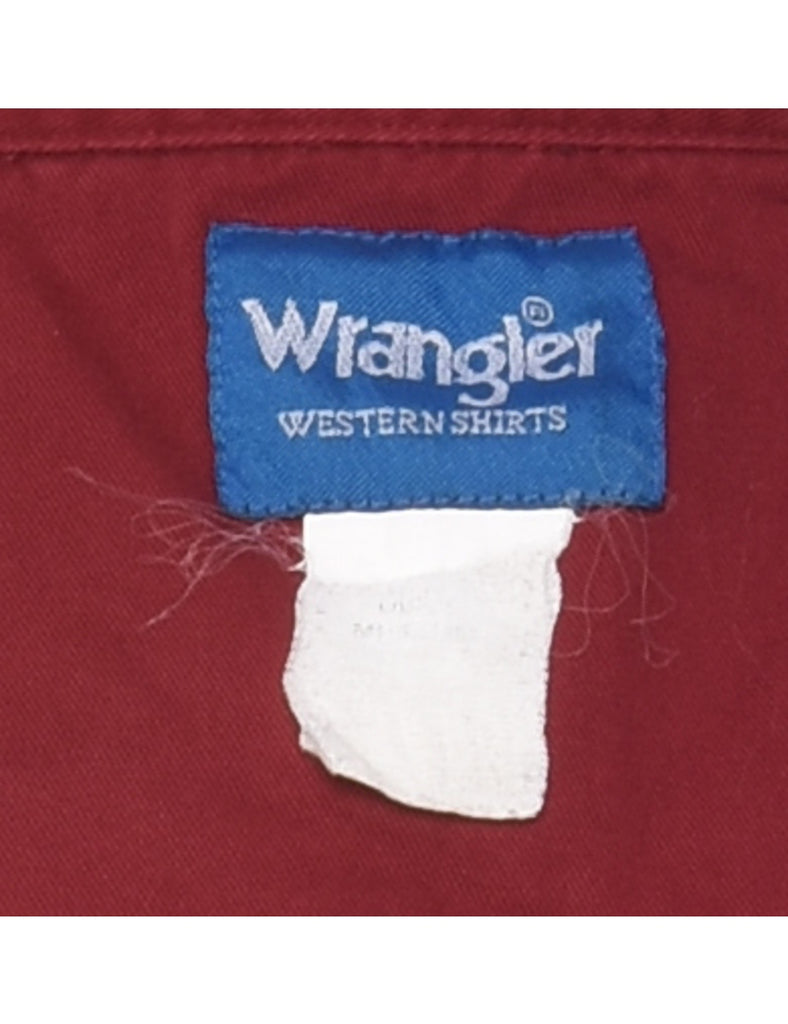 Wrangler Black & Red Western Style Denim Shirt - L