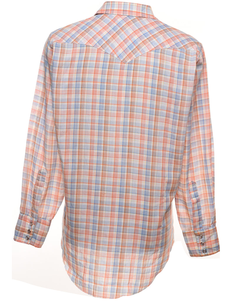 Wrangler Blue & Orange Checked Shirt - L