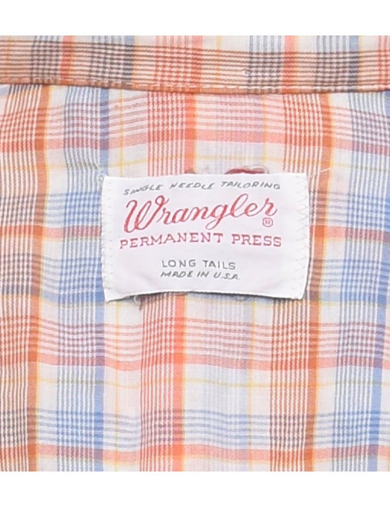 Wrangler Blue & Orange Checked Shirt - L