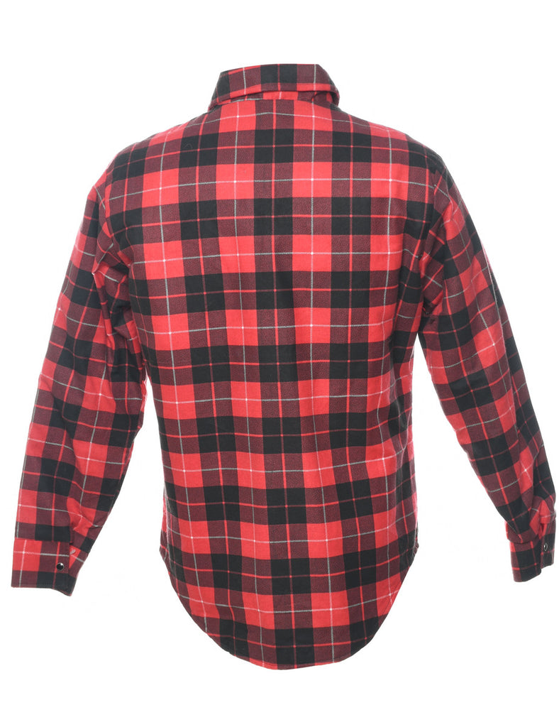 Wrangler Checked Black & Red 1990s Flannel Shirt - M