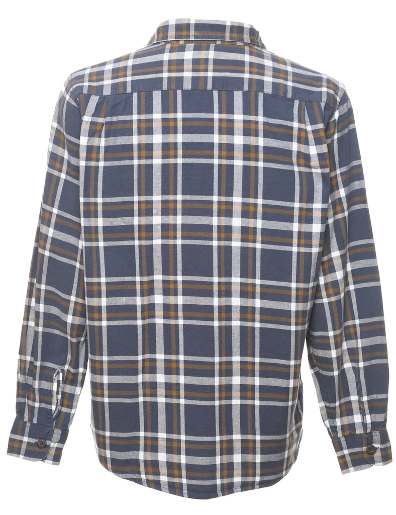 Wrangler Checked Blue & Brown Shirt - M