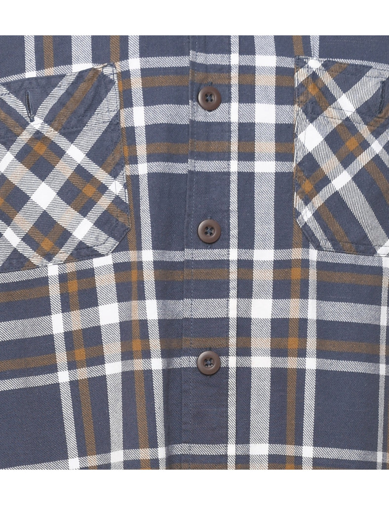 Wrangler Checked Blue & Brown Shirt - M