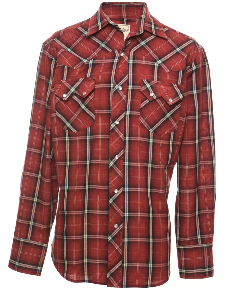 Wrangler Checked Maroon Classic Shirt - L