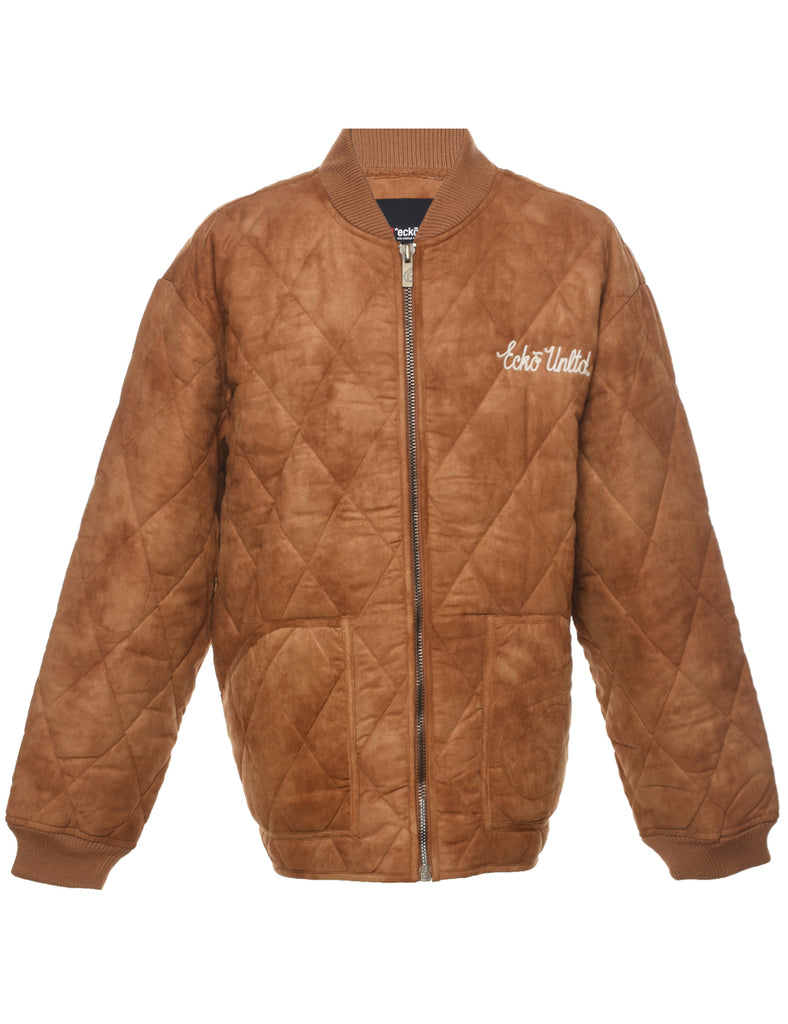 Y2K Quilted Bomber Jacket - XL