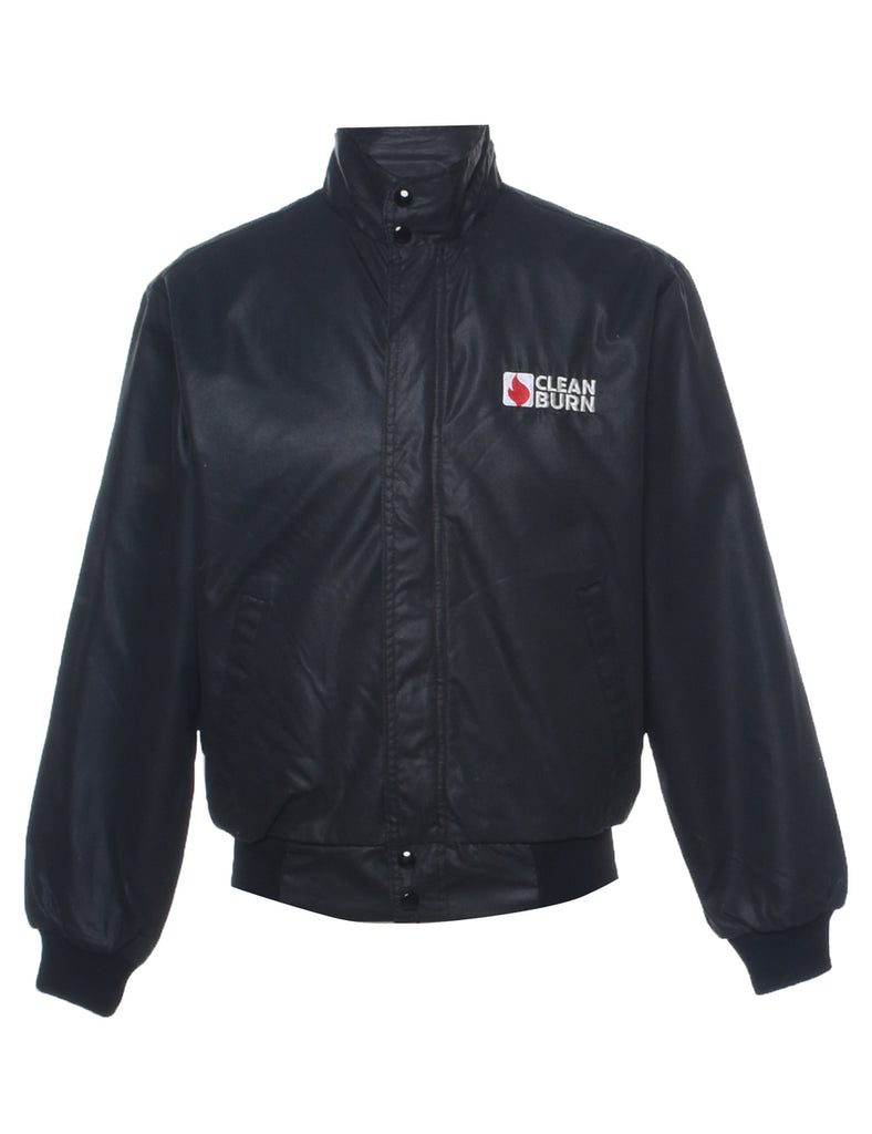 Zip Front Black Jacket - M