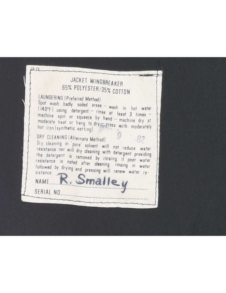 Zip Front Black Jacket - M