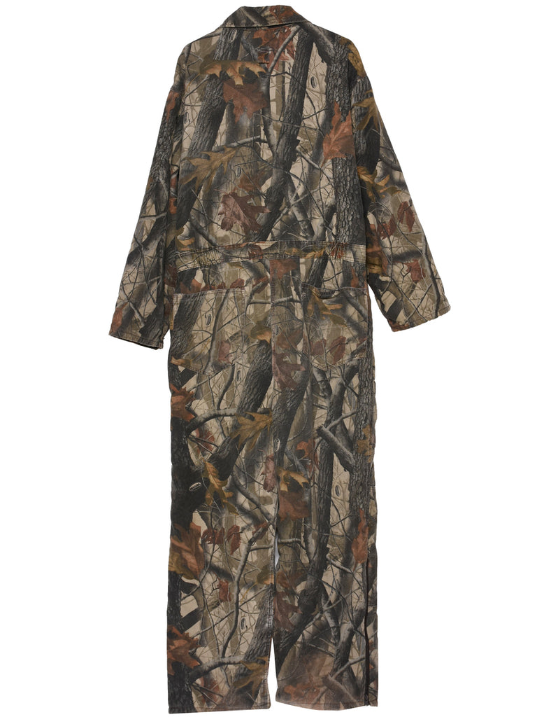 Zip Front Camouflage Ski Suit - XL