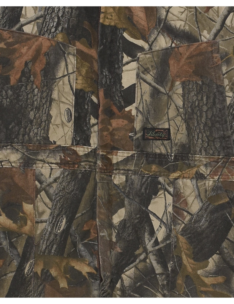 Zip Front Camouflage Ski Suit - XL