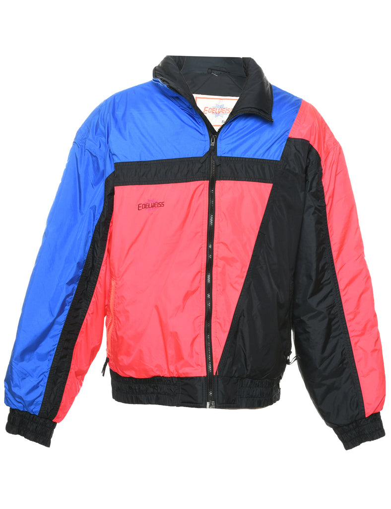 Zip Front Colour Block Ski Jacket - L