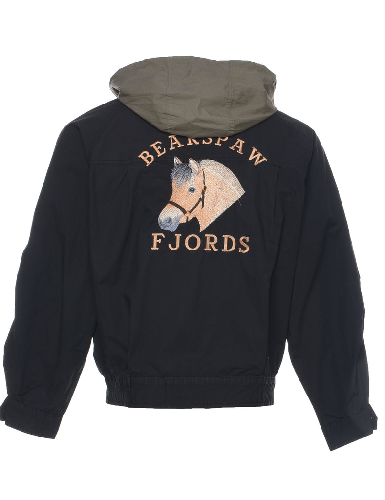 Zip Front Hooded Jacket - M