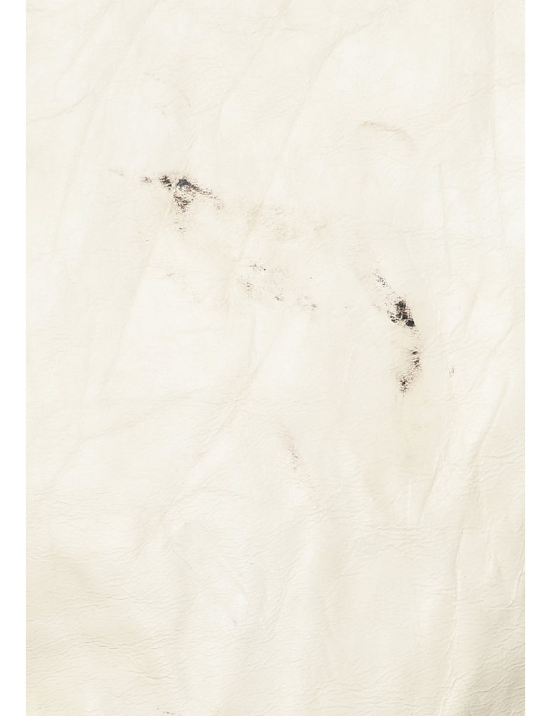 Zip Front Leather Jacket - M