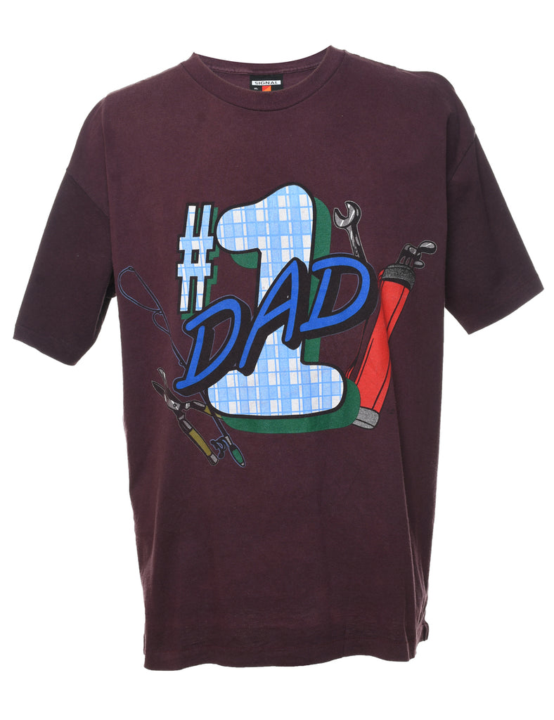 #1 Dad Printed T-shirt - XL