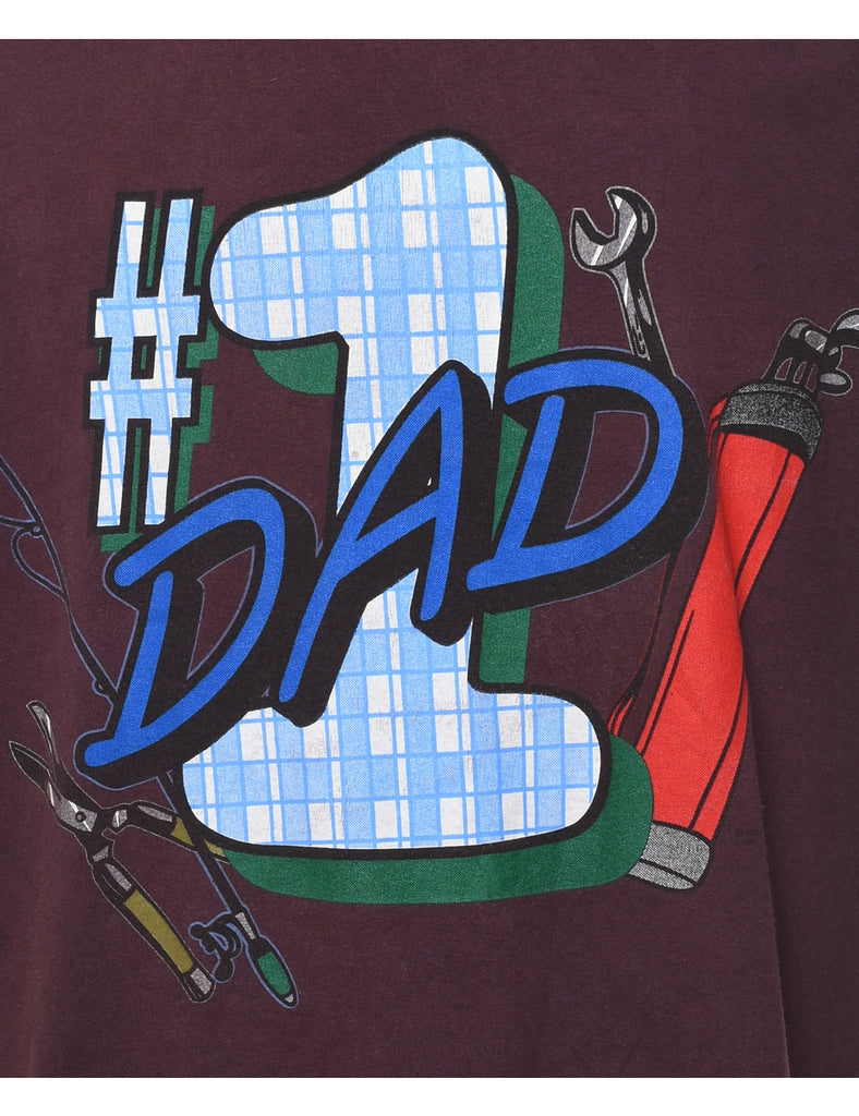 #1 Dad Printed T-shirt - XL