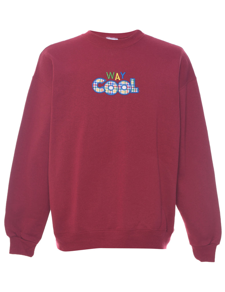 1990s Well Cool Embroidered Sweatshirt - XL
