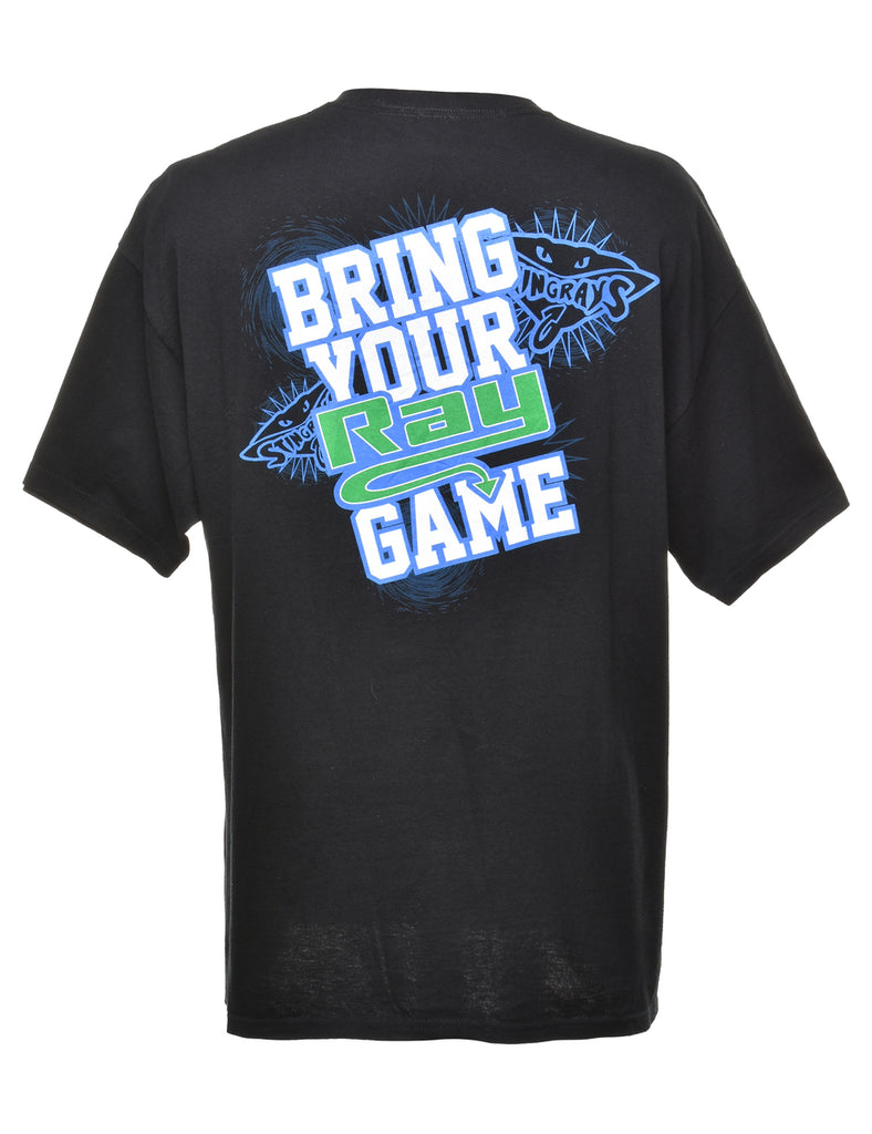 2000s Black Printed T-shirt - XL