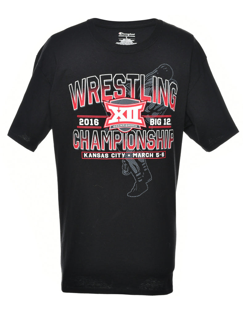 2000s Champion Printed T-shirt - L