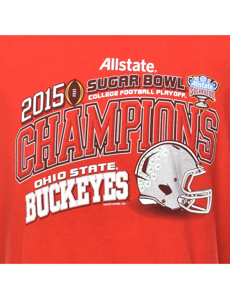 2000s Football Printed T-shirt - L