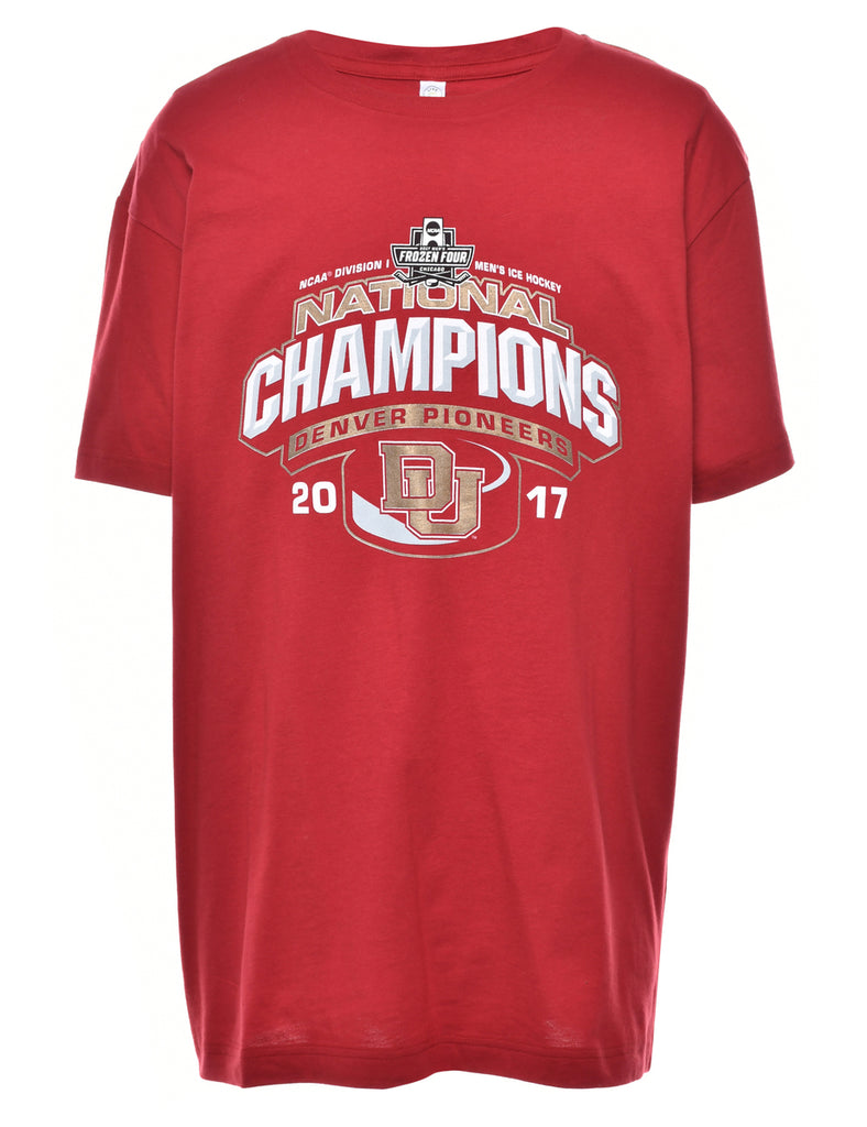 2000s Ice Hockey Printed T-shirt - L