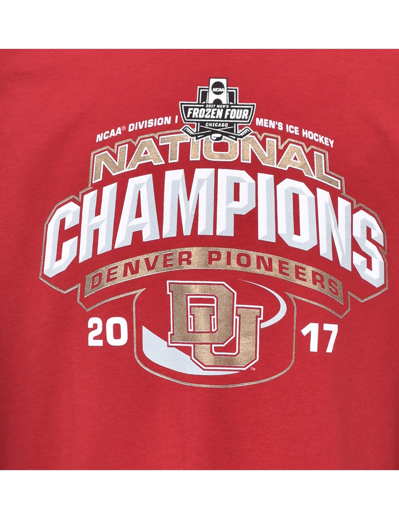 2000s Ice Hockey Printed T-shirt - L