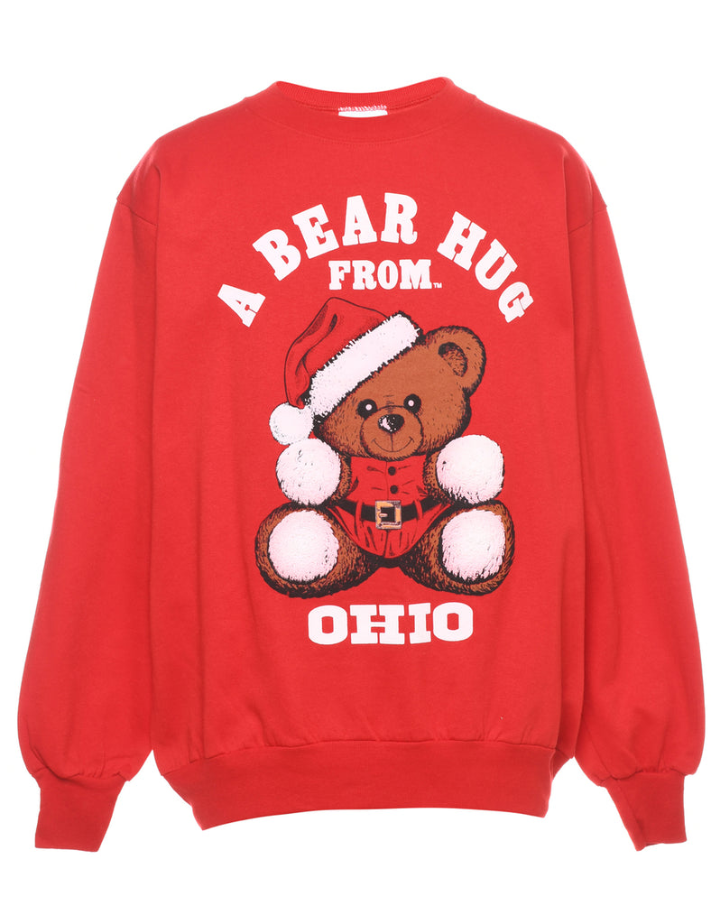 A Bear Hug From Ohio Christmas Sweatshirt - L