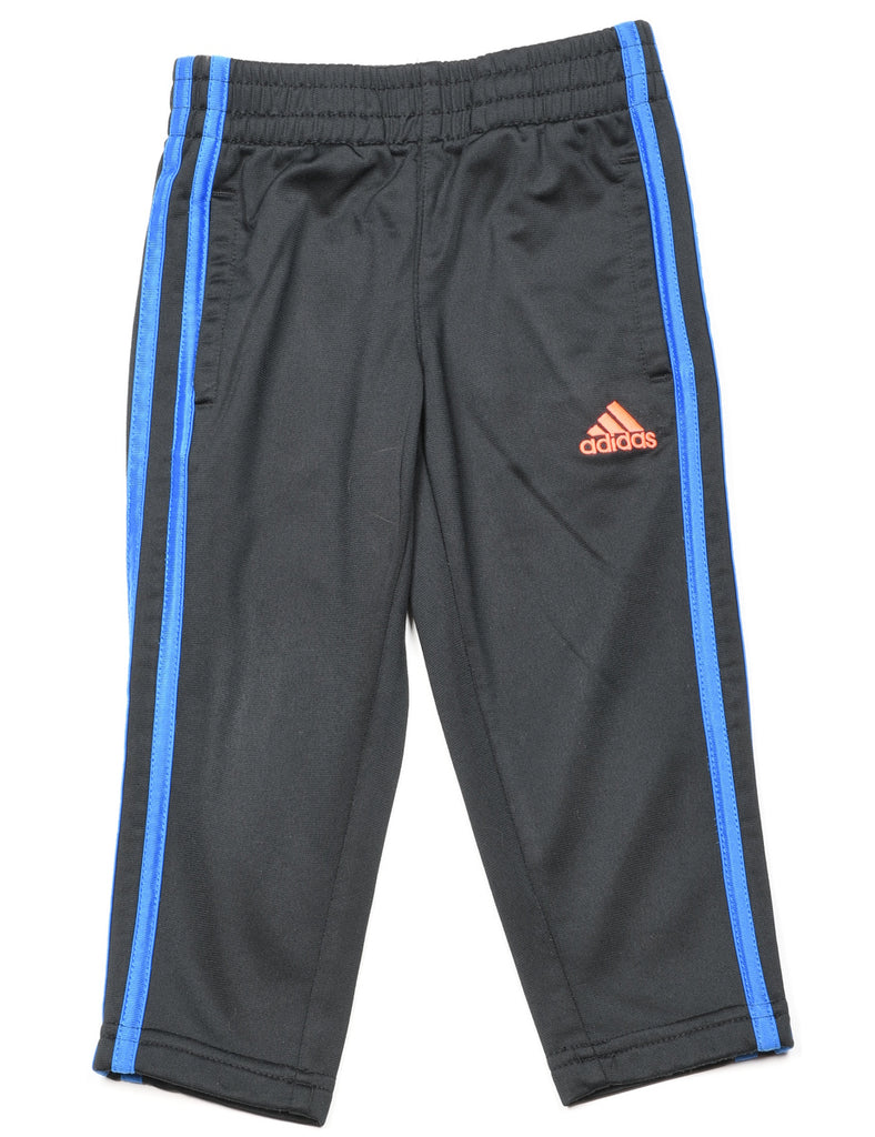 Adidas Black & Blue Track Pants - 2 YEARS