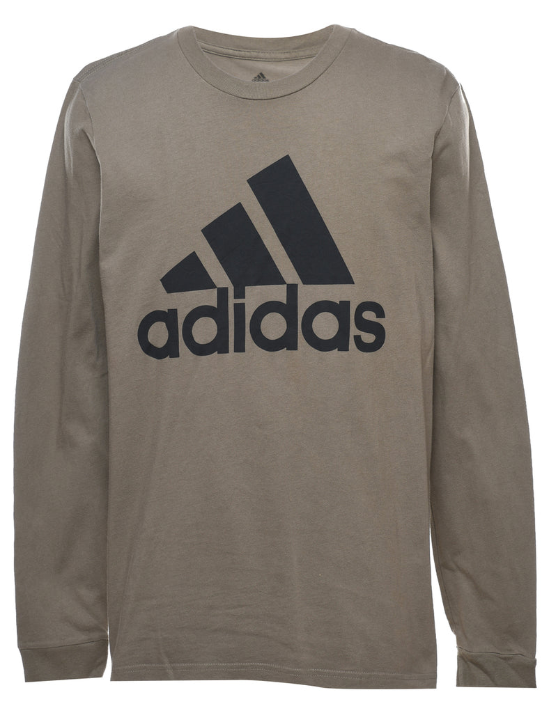 Adidas Black & Grey Long-Sleeve T-shirt - M