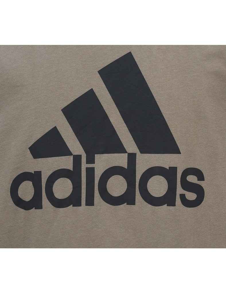 Adidas Black & Grey Long-Sleeve T-shirt - M