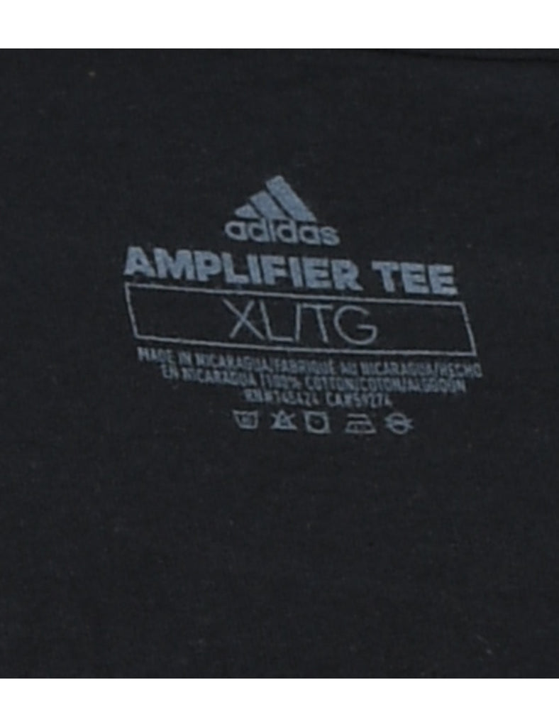 Adidas Black & Grey Printed T-shirt - XL