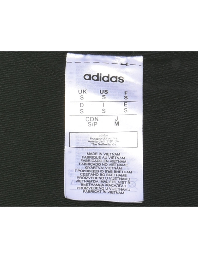 Adidas Black, Grey & White Printed Sweatshirt - S